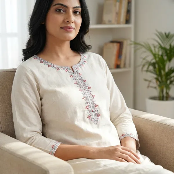 White_Embroidered_Cotton_Kurta_Pant_Set_for_Women