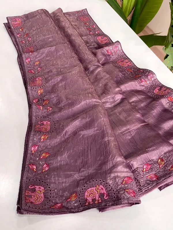 Purple_Embroidered_Elephant_Motif_Silk_Saree_with_Blouse