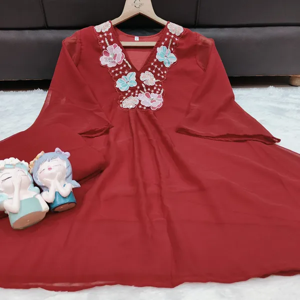 Maroon_Floral_Embroidered_Kurta_Palazzo_Set