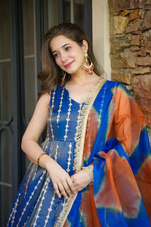 Blue_Ombre_Printed_Anarkali_Dress_with_Multicolor_Dupatta