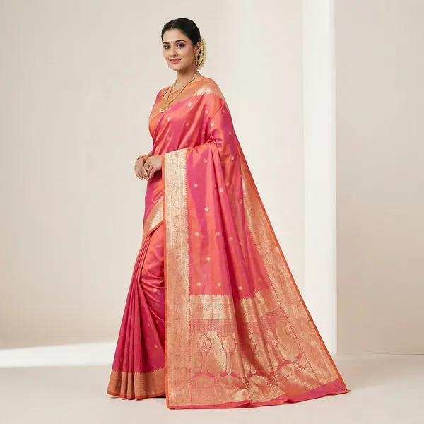 Luxurious_Kanjivaram_Silk_Saree_with_Rich_Zari_Work_-_Pink_and_Orange