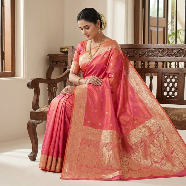Luxurious_Kanjivaram_Silk_Saree_with_Rich_Zari_Work_-_Pink_and_Orange