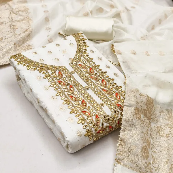 White_Embroidered_Ethnic_Suit_Set_with_Golden_Work_and_Dupatta