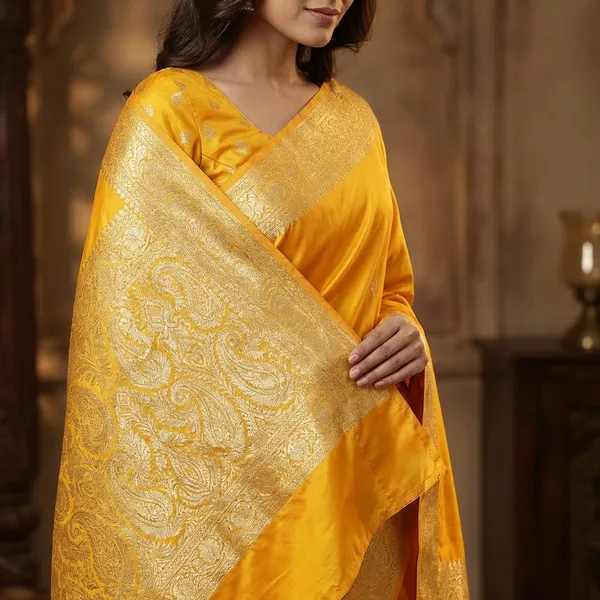 Yellow_Kanjivaram_Silk_Saree_with_Golden_Zari_Border_and_Brocade_Pallu