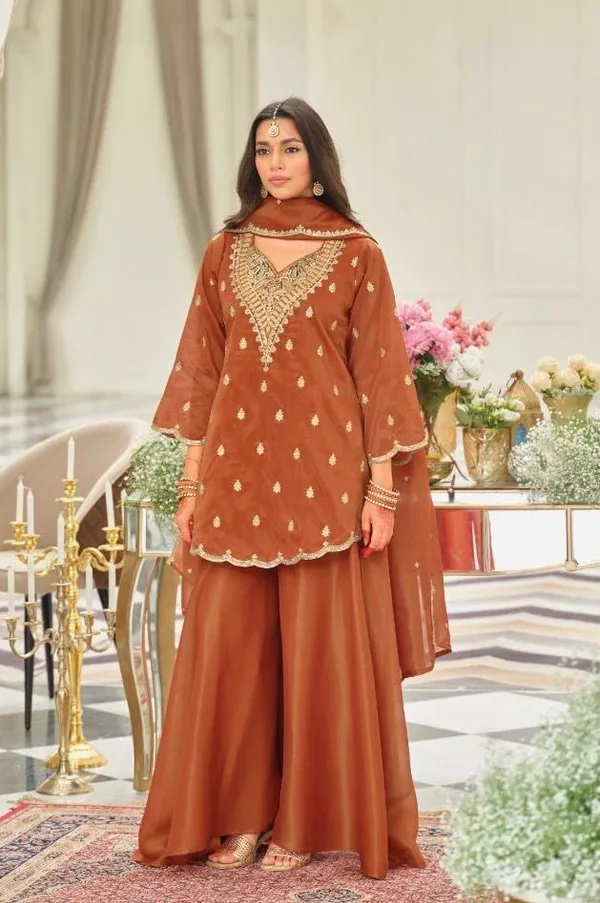 Rust_Orange_Embroidered_Sharara_Suit_Set_with_Dupatta