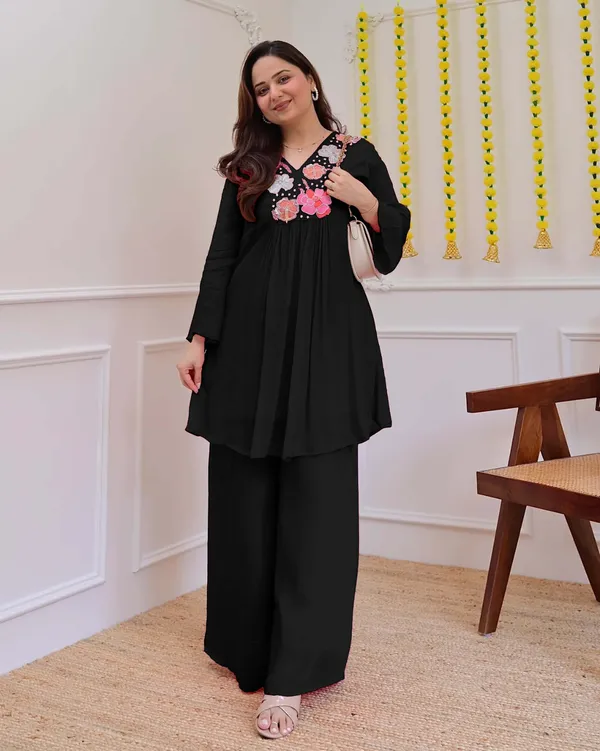 Black_Embroidered_Floral_Kurta_Palazzo_Set