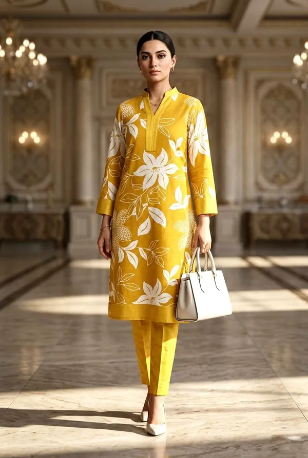 Yellow_Floral_Embroidered_Kurta_with_Pants_Set