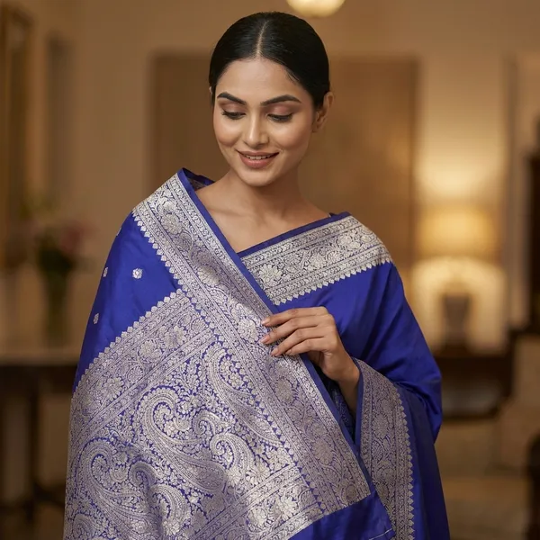Royal_Blue_Banarasi_Silk_Saree_with_Silver_Zari_Work