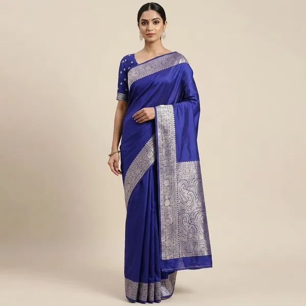 Royal_Blue_Banarasi_Silk_Saree_with_Silver_Zari_Work