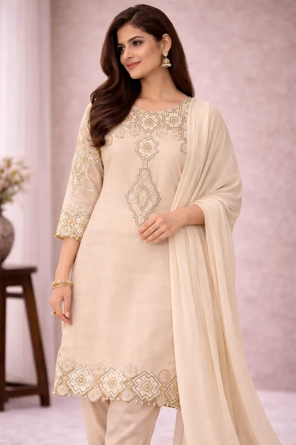 Elegant_Beige_Embroidered_Silk_Tunic_with_Geometric_Pearl_and_Sequin_Work
