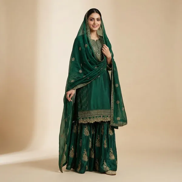 Elegant_Emerald_Green_Embroidered_Sharara_Suit_Set