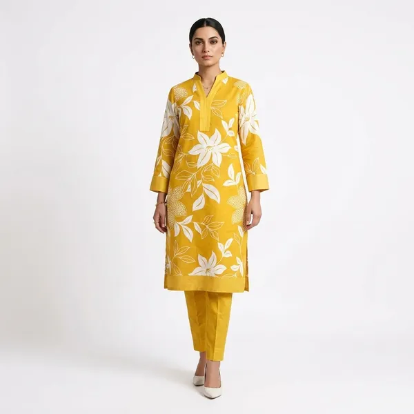 Yellow_Floral_Embroidered_Kurta_with_Pants_Set