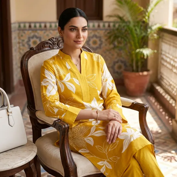Yellow_Floral_Embroidered_Kurta_with_Pants_Set
