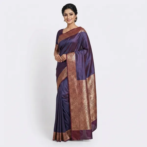 Elegant_Purple_Banarasi_Silk_Saree_with_Zari_Work_and_Matching_Blouse_Piece
