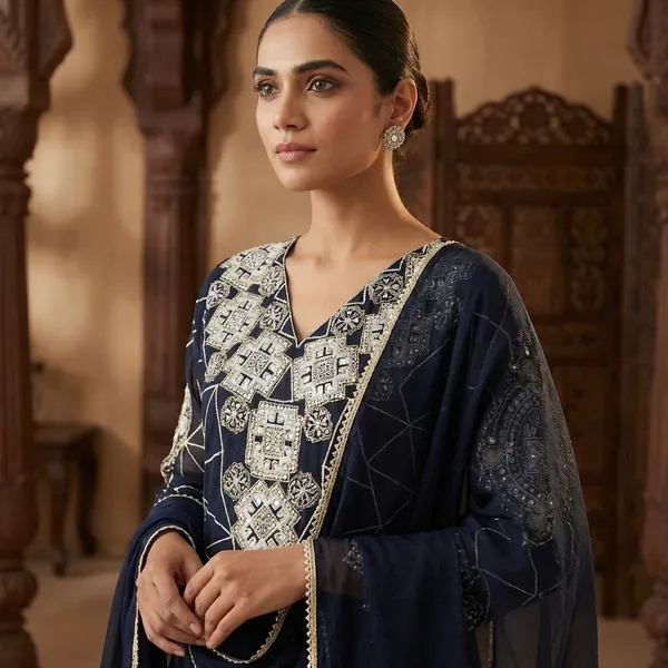 Embroidered_Ethnic_Kurta_with_Geometric_Pattern_-_Navy_Blue