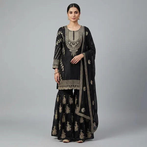 Black_Embroidered_Lehenga_Choli_Set_with_Dupatta