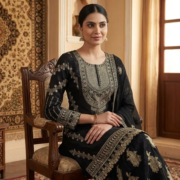Black_Embroidered_Lehenga_Choli_Set_with_Dupatta