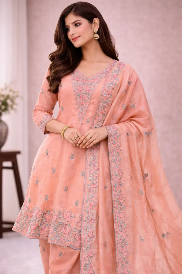 Peach_Embroidered_Salwar_Suit_Set_with_Dupatta