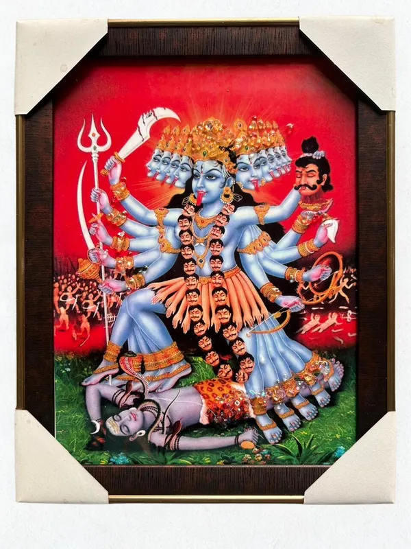 Multicolour_Premium_Quality_11x14_Inch_Maa_Kali_Wooden_Finish_Bordering