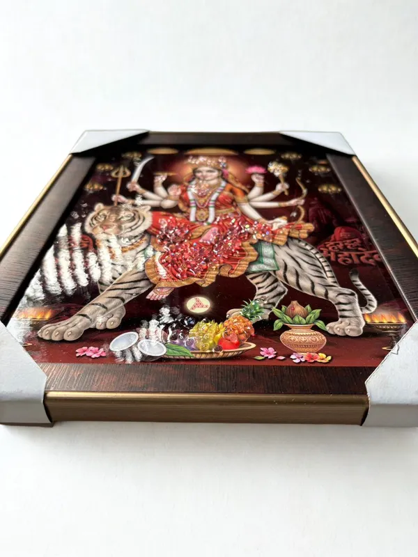 Multicolour_Premium_Quality_11x14_Inch_Maa_Durga_Wooden_Finish_Bordering