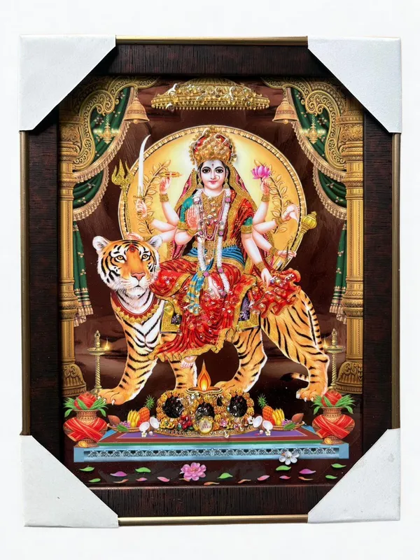 Multicolour_Premium_Quality_11x14_Inch_Maa_Durga_Wooden_Finish_Bordering