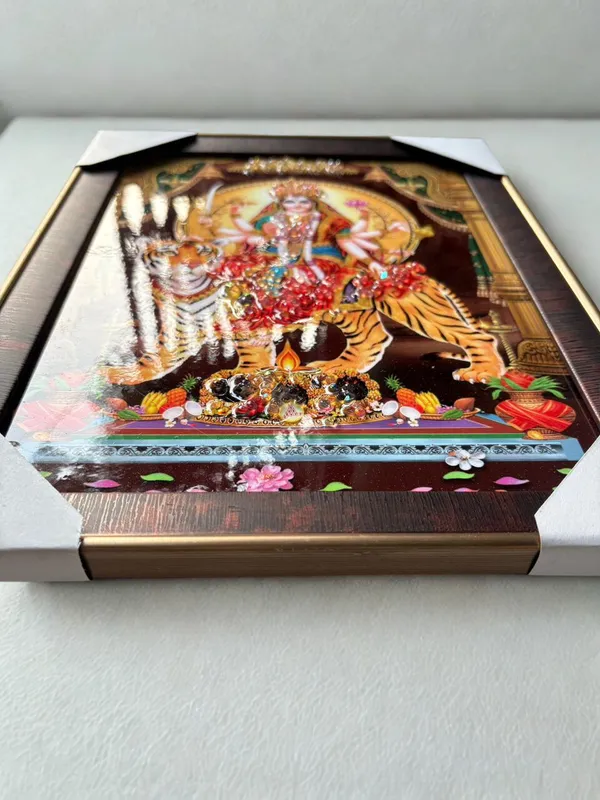 Multicolour_Premium_Quality_11x14_Inch_Maa_Durga_Wooden_Finish_Bordering