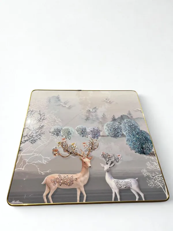 Multicolour_Premium_Quality_16x16_Inch_White_Deer_Scenery_Square