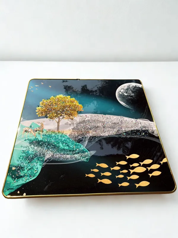 Multicolour_Premium_Quality_16x16_Inch_Deer_Scenery_Square
