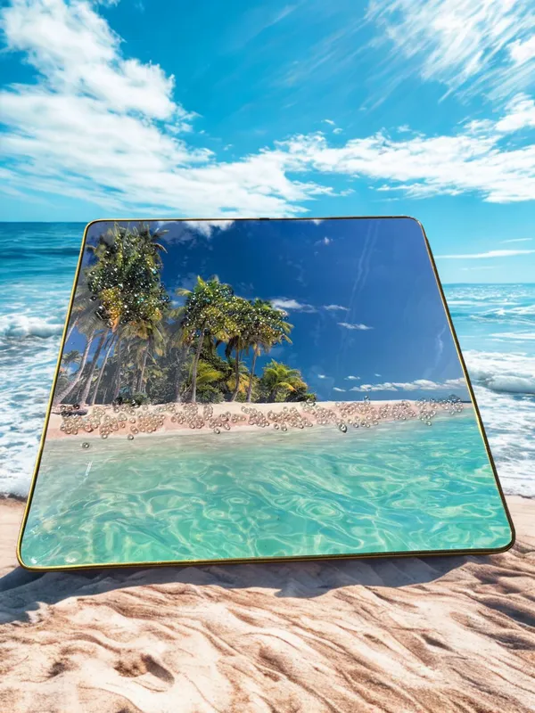 Multicolour_Premium_Quality_16x16_Inch_Beach_Scenery_Square