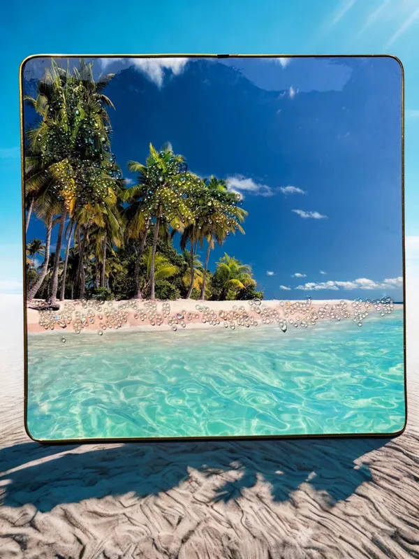 Multicolour_Premium_Quality_16x16_Inch_Beach_Scenery_Square