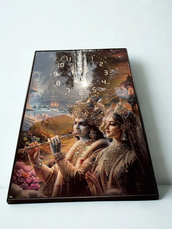 Multicolour_Premium_Quality_12x18_Inch_Radha_Krishna_Framing_Cum_Wall_Clock