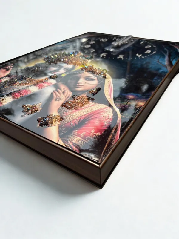 Multicolour_Premium_Quality_12x18_Inch_Radha_Krishna_Framing_Cum_Wall_Clock