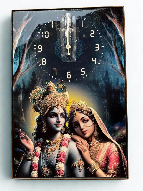 Multicolour_Premium_Quality_12x18_Inch_Radha_Krishna_Framing_Cum_Wall_Clock