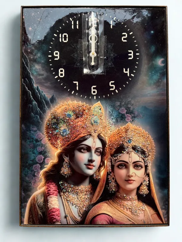 Multicolour_Premium_Quality_12x18_Inch_Radha_Krishna_Framing_Cum_Wall_Clock
