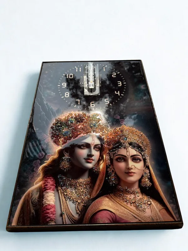 Multicolour_Premium_Quality_12x18_Inch_Radha_Krishna_Framing_Cum_Wall_Clock