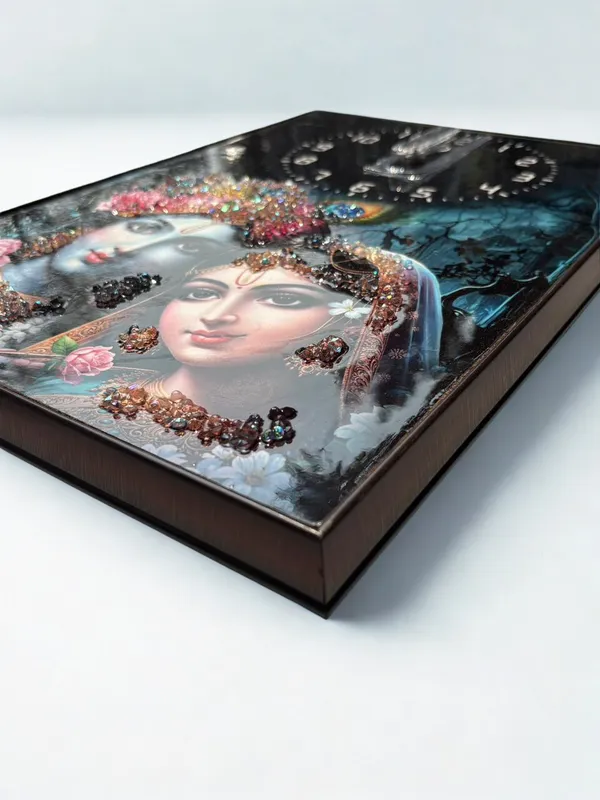 Multicolour_Premium_Quality_12x18_Inch_Radha_Krishna_Framing_Cum_Wall_Clock