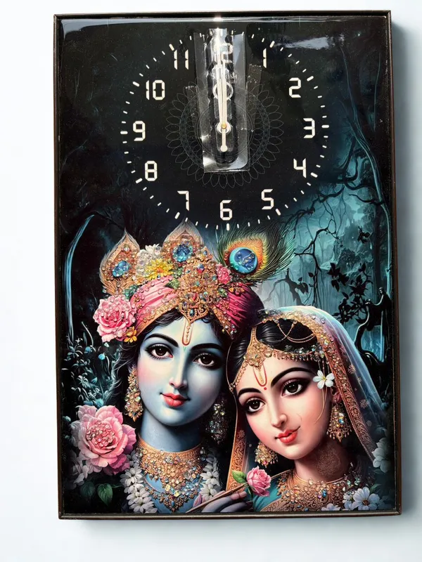 Multicolour_Premium_Quality_12x18_Inch_Radha_Krishna_Framing_Cum_Wall_Clock