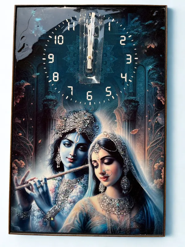 Multicolour_Premium_Quality_12x18_Inch_Radha_Krishna_Framing_Cum_Wall_Clock