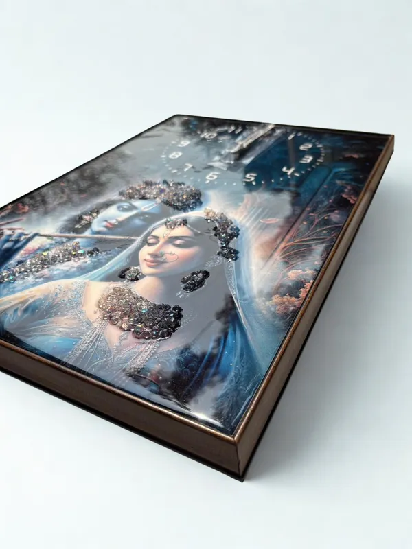 Multicolour_Premium_Quality_12x18_Inch_Radha_Krishna_Framing_Cum_Wall_Clock