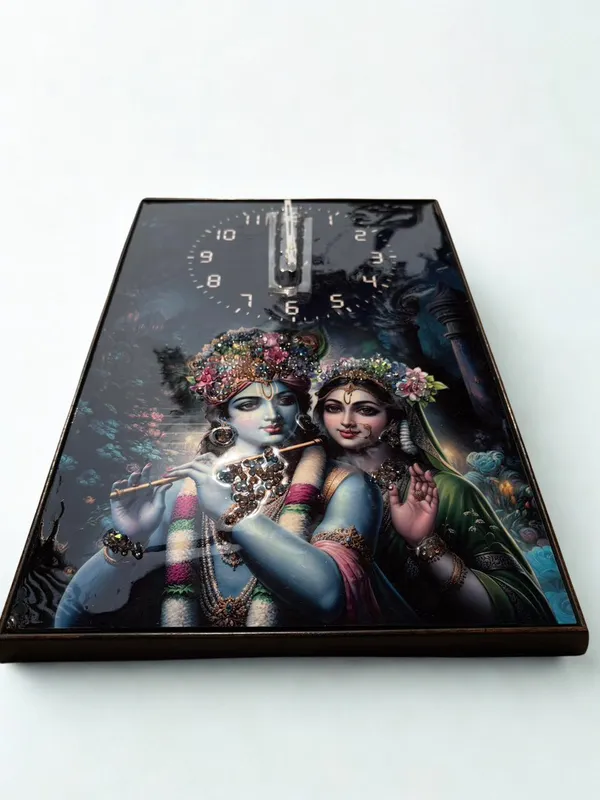 Multicolour_Premium_Quality_12x18_Inch_Radha_Krishna_Framing_Cum_Wall_Clock