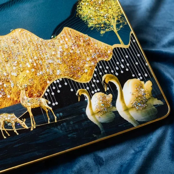 Multicolour_Premium_Quality_14x20_Inch_Swan_And_Deer_Frame