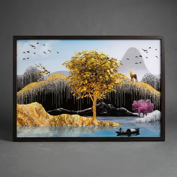 Multicolour_Premium_Quality_14x20_Inch_Modern_Deer_Art