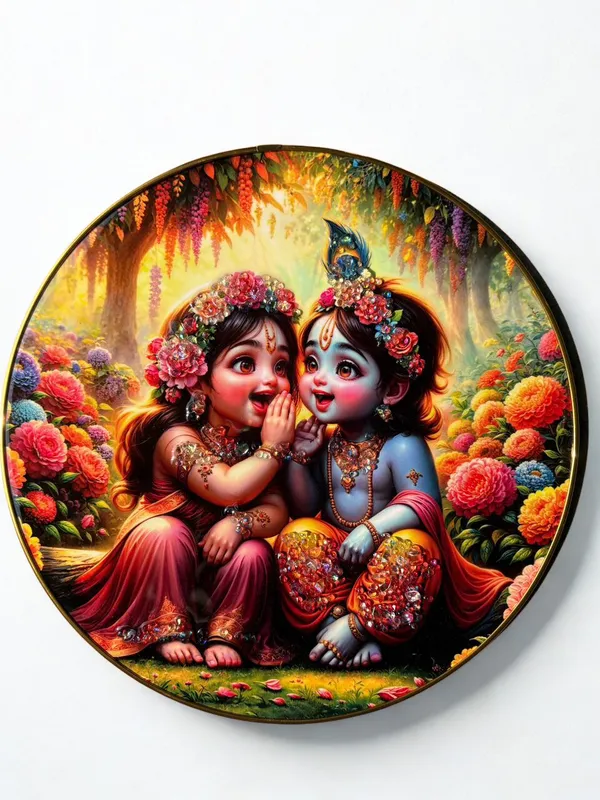 Multicolour_Premium_Quality_12x12_Inch_Radha_Krishna_Round_Frame