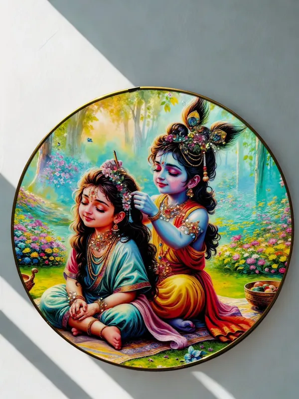 Multicolour_Premium_Quality_12x12_Inch_Radha_Krishna_Round_Frame