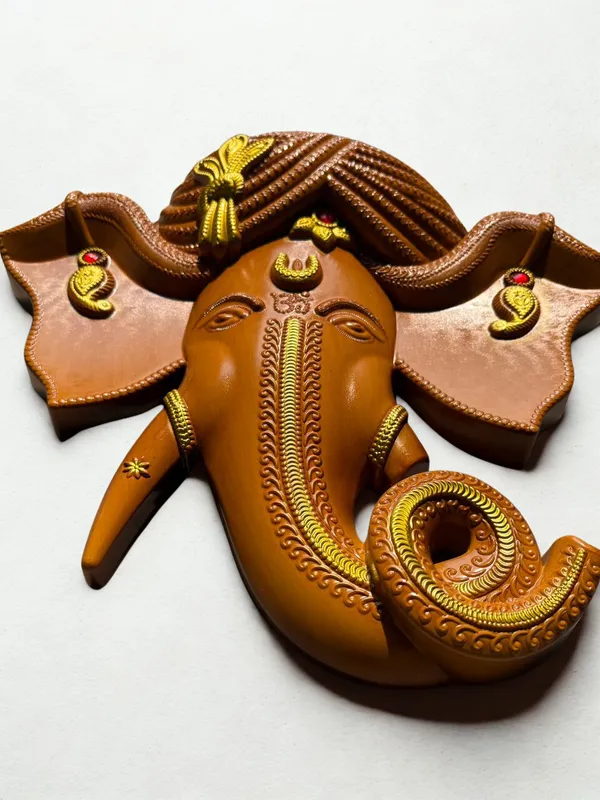 Wood_Brown_With_Golden_Finish_Premium_Quality_Ganesh_Face
