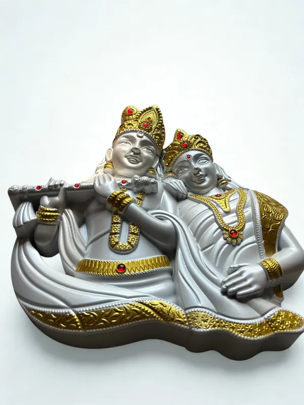 White_With_Golden_Finish_Premium_Quality_Radha_Krishna_Face