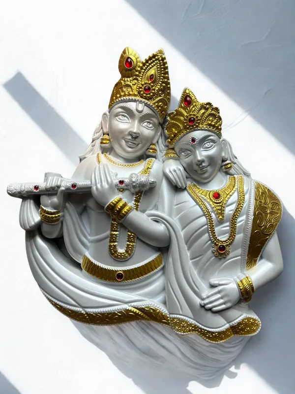White_With_Golden_Finish_Premium_Quality_Radha_Krishna_Face