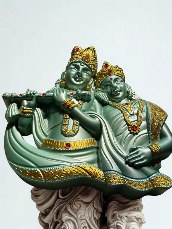 Sea_Green_With_Golden_Finish_Premium_Quality_Radha_Krishna
