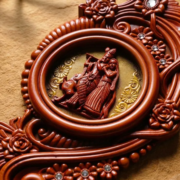 Orange_Premium_Quality_Radha_Krishna_Framing