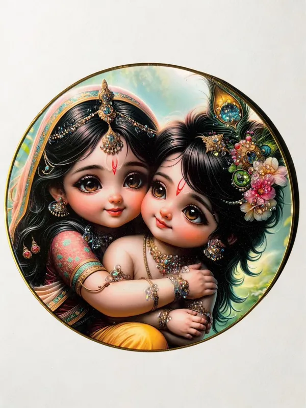Multicolour_Premium_Quality_12x12_Inch_Radha_Krishna_Round_Frame